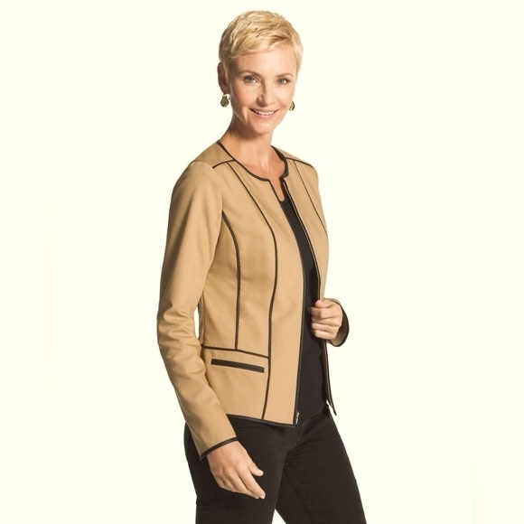 Chico’s Camel Lightweight Stretch Jacket EUC - Picture 1 of 8